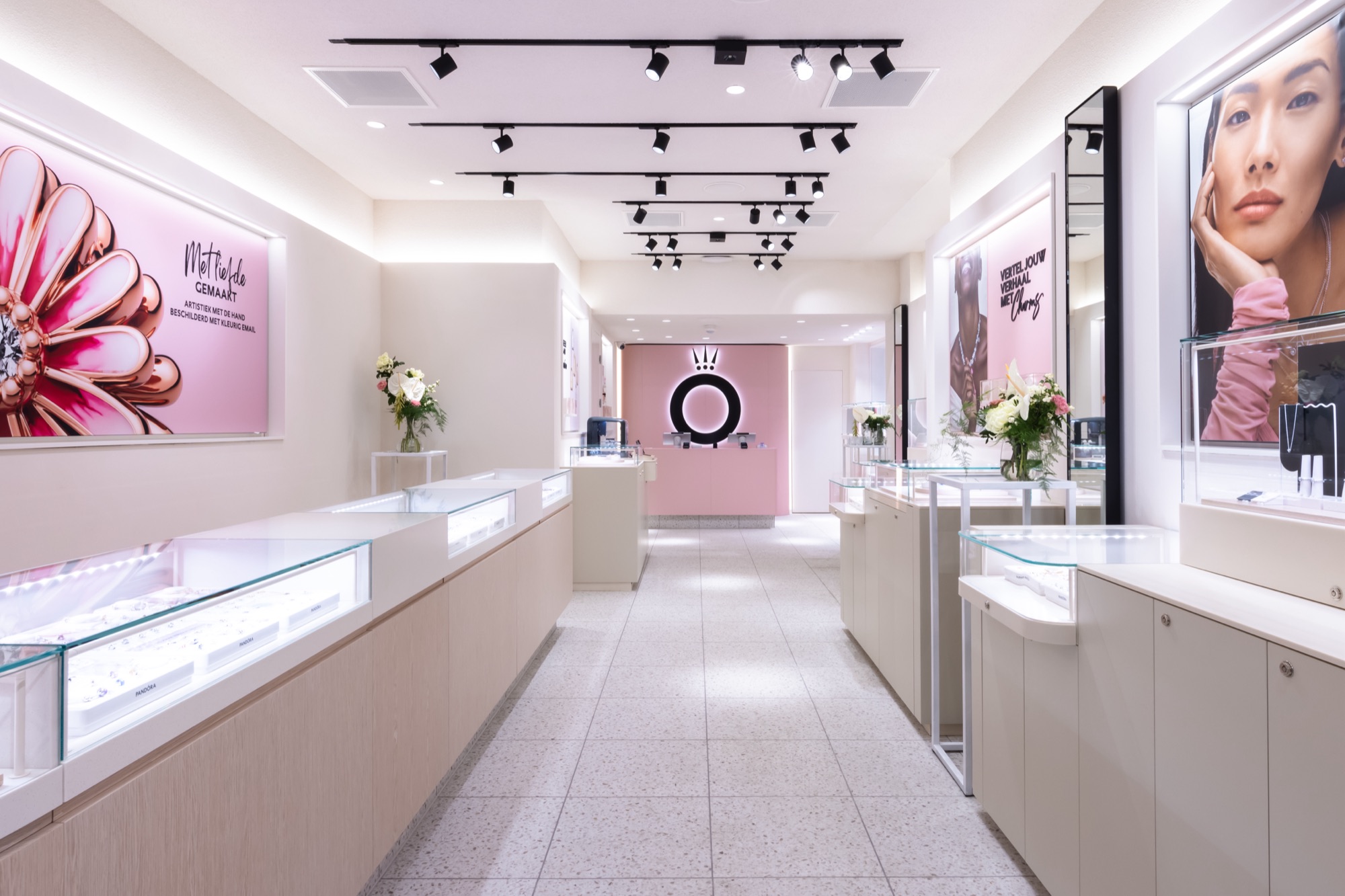 Interior of the new PANDORA store during the opening