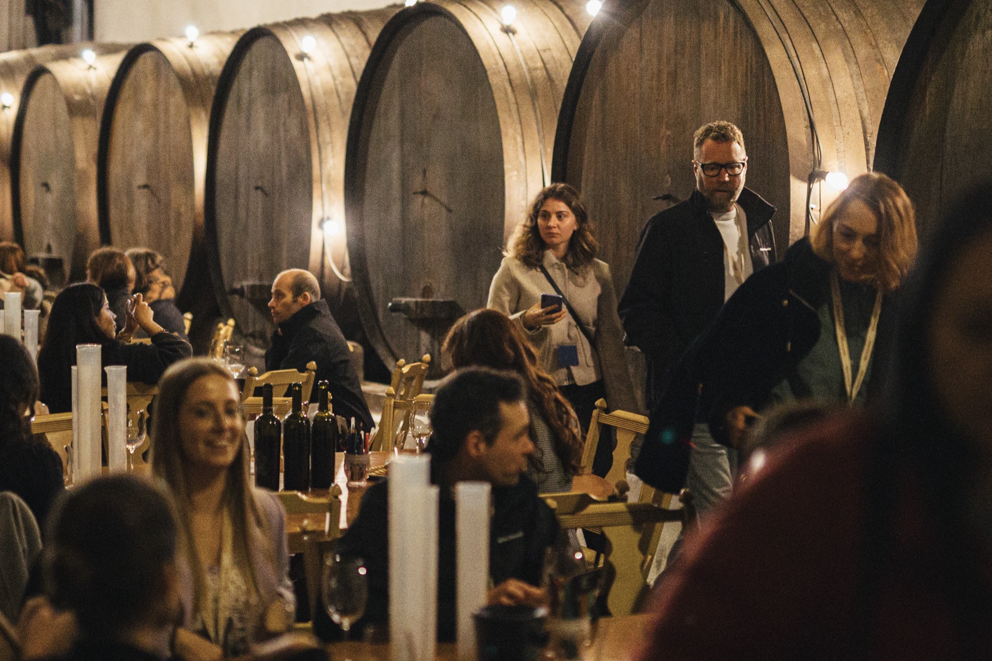 Guests tasting wine during the workshop