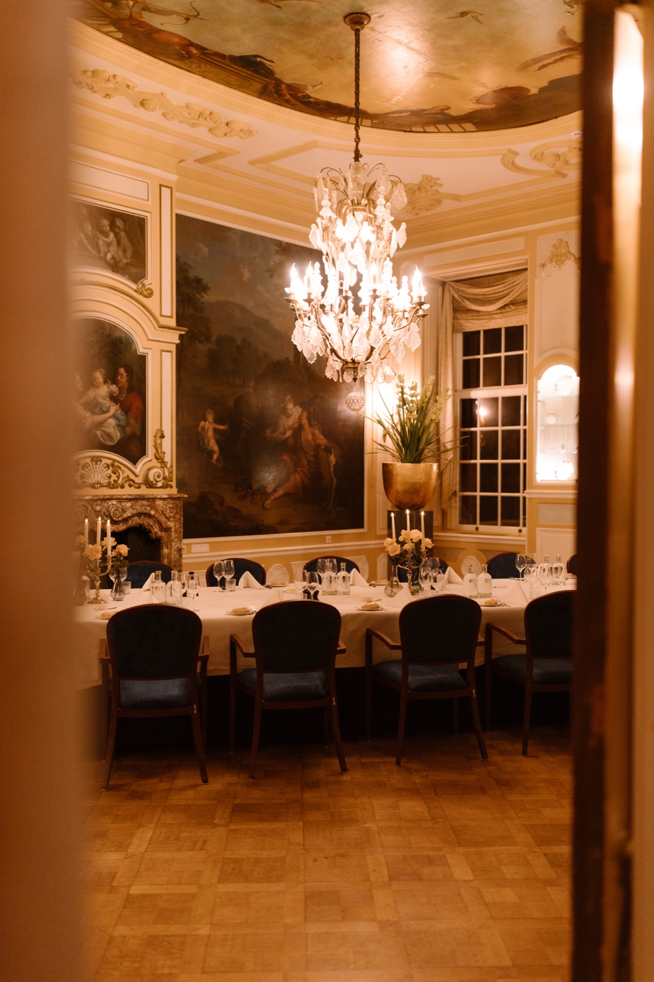 Privé-dinerzaal bij kaarslicht